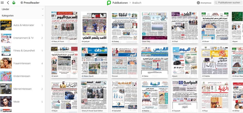 Pressreader-Arabisch Pressreader-Arabisch